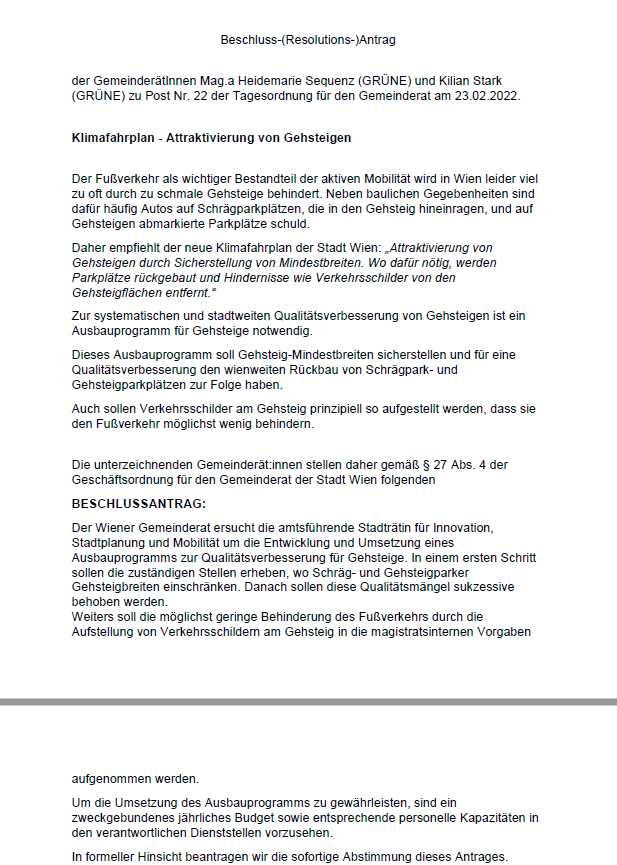 wolf_kamp's tweet photo. Weiters schlägt @HSequenz ein Ausbauprogramm zur Qualitätsverbesserung für #Gehsteigen vor. Keine Parkplätze auf Gehsteigen in #Wien. Ein Ziel, das so auch im #Klimafahrplan steht. Ob die #Rückschrittskoalition diesen Vorschlag wohl auch ablehnt? @gruenewien #Klimakrise https://t.co/EVqvbeVZ6E