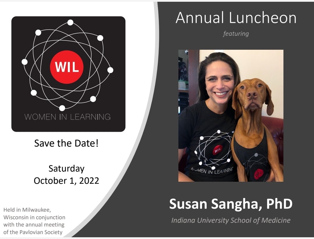 WomeninLearning's tweet image. We may be early, but we're already thinking about our 2022 WIL Luncheon in Milwaukee, WI. How can we not be when @sanghalab has been confirmed as our Distinguished Speaker?! Save the Date for 10/1/22! #WILwednesday #secretsout @PavlovSociety