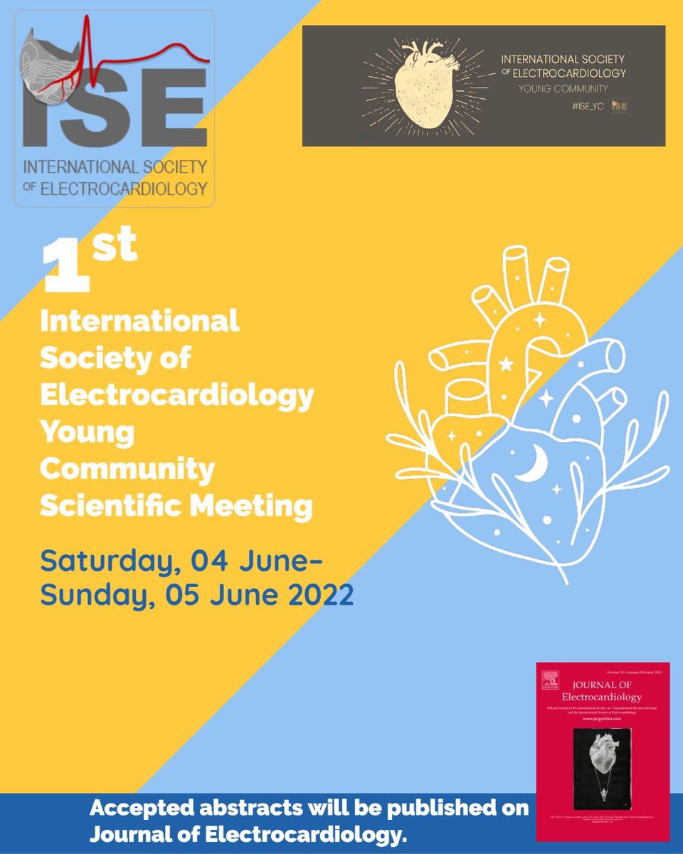Join us in the 1st @ISE_YCommunity meeting on 4th-5th June. It will be online and free! Accepted abstracts will be published on @JElectrocardiol @adribaran Send your abstracts to bit.ly/3pbBsGR @GaryTse1 @sebagz1 @sharen212