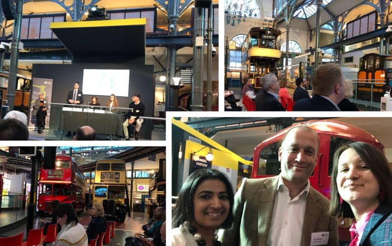 railindustry's tweet photo. This morning RIA's Snr Technical &amp; Policy Manager @manomilda was at @ltmuseum for a debate on #MakingGreenWork.

Was lovely to see lots of #RIAmembers there, including Abida Lalani from @Costain_Rail and @PaulDavidBaines from @SiemensMobility!

#RIALondonSouth #Railindustry https://t.co/HypxurswKT