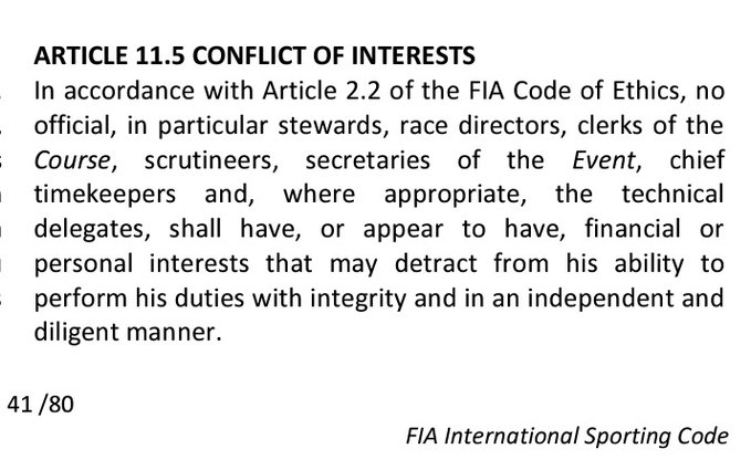 MarSellF1's tweet photo. @LukeSmithF1 Isn't this a given???
Why employ these stewards???
Does @f1 @fia have no code of conduct???
Derek Warwick being a prime example. Who knows how many more!!!!
#ReleaseTheFIAReport
#StewardsOut https://t.co/6Qha4eexKn