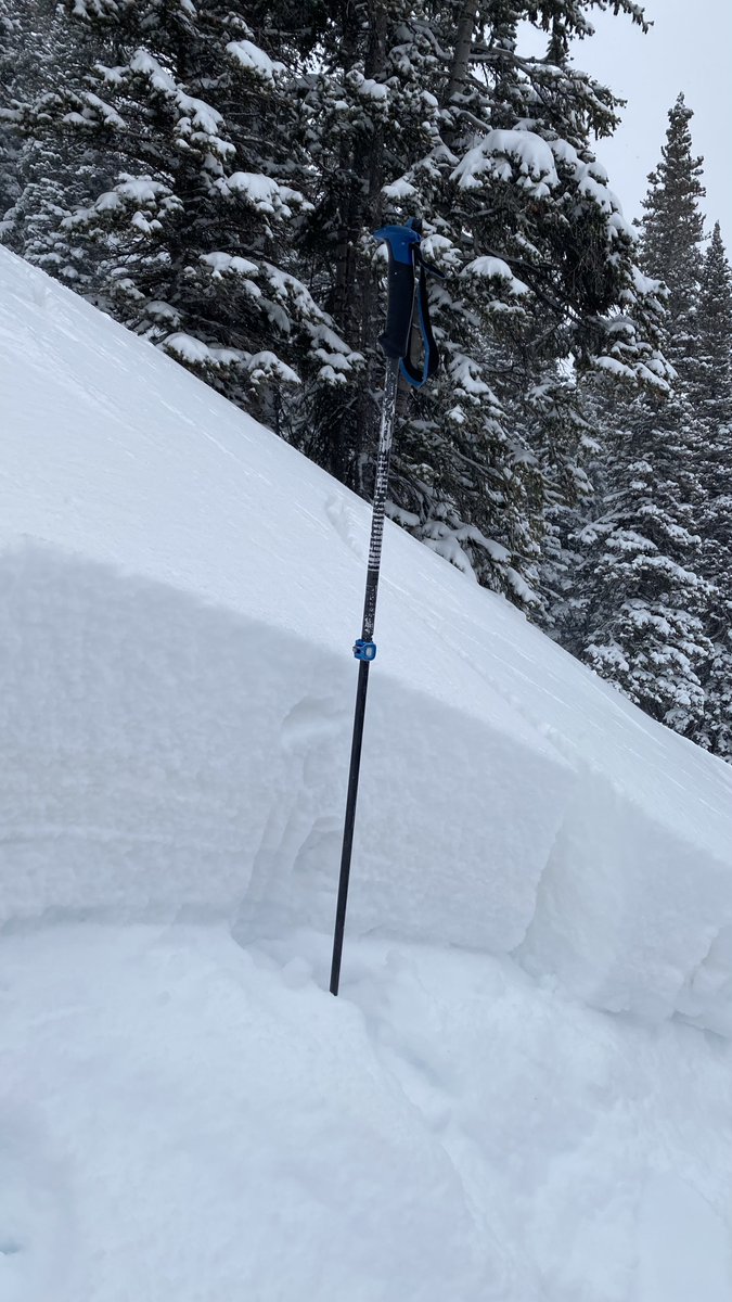 COAvalancheInfo's tweet photo. #CAICSawatch CON(3of5) You can trigger an avalanche today where strong winds have created thick slabs. Cracking and collapsing in smooth pillows are signs you have found the problem. You can find safer travel on low-angle slopes or wind sheltered areas. https://t.co/kiL9xx9SKi https://t.co/QSzerQgT8B