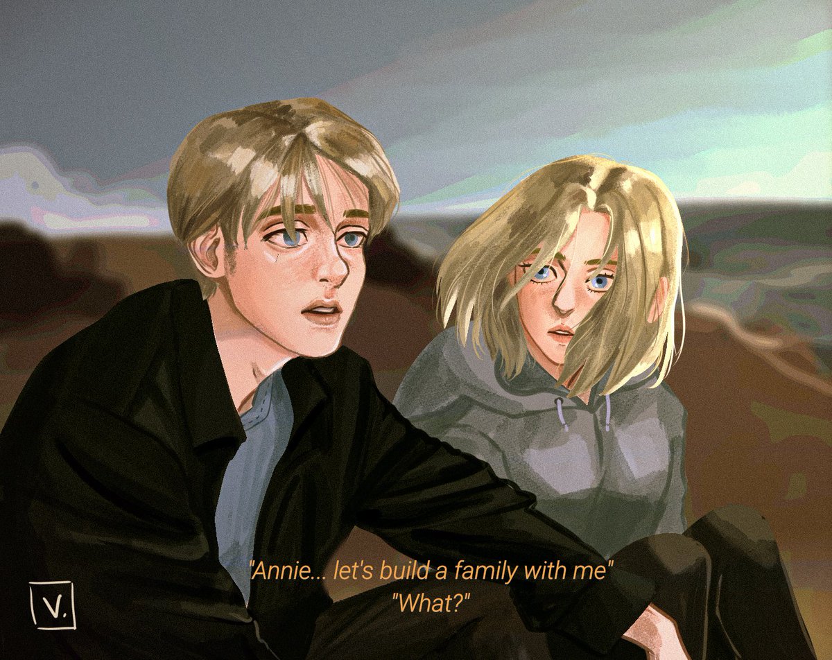 thewhatzitoya's tweet photo. A proposal for the girl with ocean eyes. 🌊🐚 #aruani #attackontitan https://t.co/vZCDeLvEos