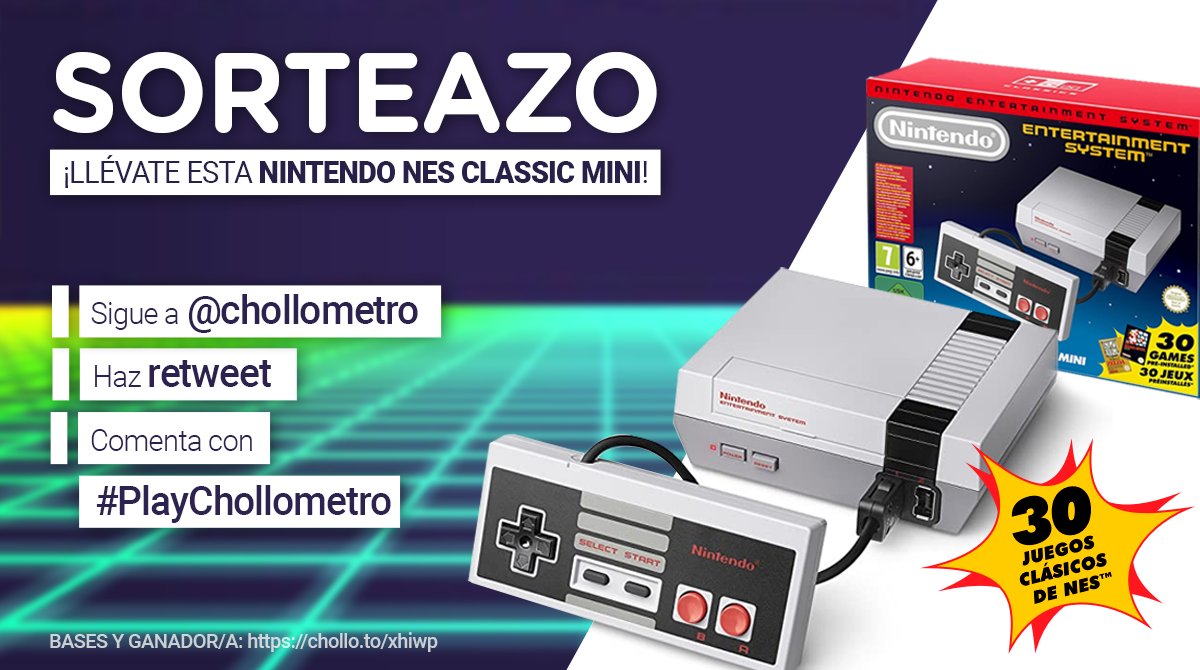 chollometro's tweet image. SORTEAZO RETRO! 🎮🎮

Para participar:
🏃 Sigue a Chollometro
🔁 Haz retweet
✍️ Comenta con #PlayChollometro cuál es tu juego favorito de Nintendo

Llévate esta Nintendo NES Classic Mini con 30 juegos por la cara!