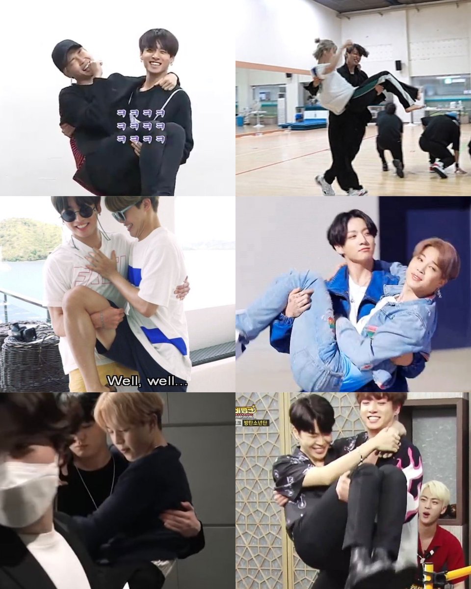kookminville's tweet photo. jungkook carrying jimin in bridal style https://t.co/mCsHIn8ntj