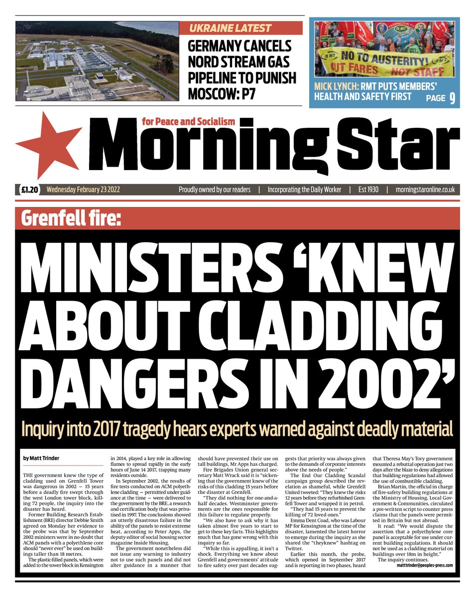 Morning Star front page bot tweet media