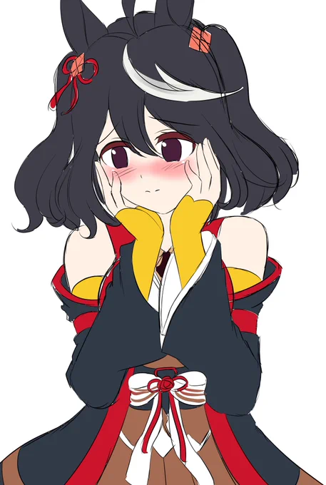 #ウマ娘
 #ウマ娘プリティーダービー 

キタちゃんのイラスト途中まで描いたので見てって((っ•ω•⊂)) 