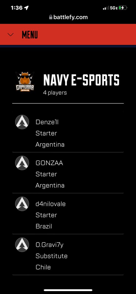 CapivaraCorp77's tweet photo. @PlayApexEsports @LiquipediaApex 
This was already right with the right name, and today is back to the old name, will it be fixed? https://t.co/QUWjIpYPNZ