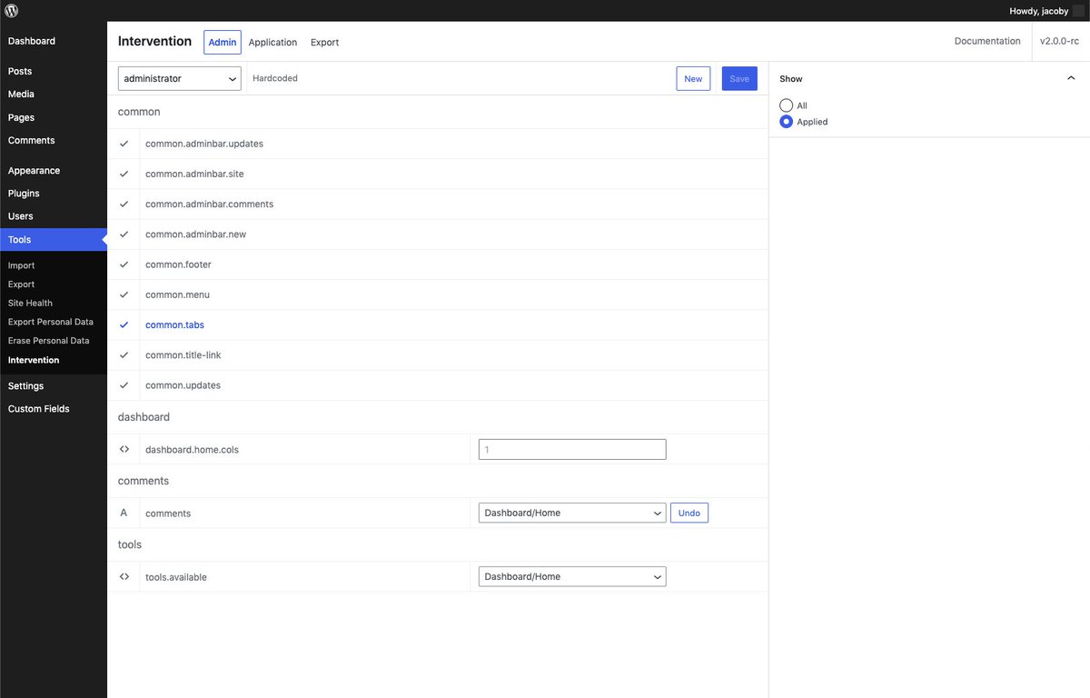 Intervention 2.0.0-rc.5 tagged. You can now update `wp-admin` options via the backend and save to the database or export to a config file. github.com/darrenjacoby/i…
