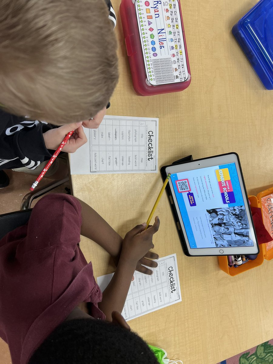 I love the way my classroom feels when we are learning! Ss engaged, collaborating, &amp; being hands on in reading! Ss are using <a href="/epic4kids/">Epic for Kids</a> to find text features in a text about Ruby Bridges! #STEMinELA
