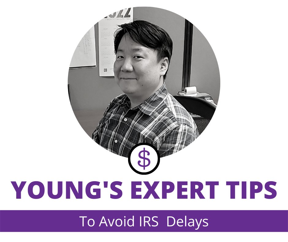 GriffingAndCo's tweet photo. Another great tip from Senior CPA Young Choi to avoid IRS delays. Pull out last year's file and compare documentation. Anticipate all documents you expect to receive and start tracking down anything that's missing. No need to wait until that final days before your return is due. https://t.co/cLlpG0kgMh