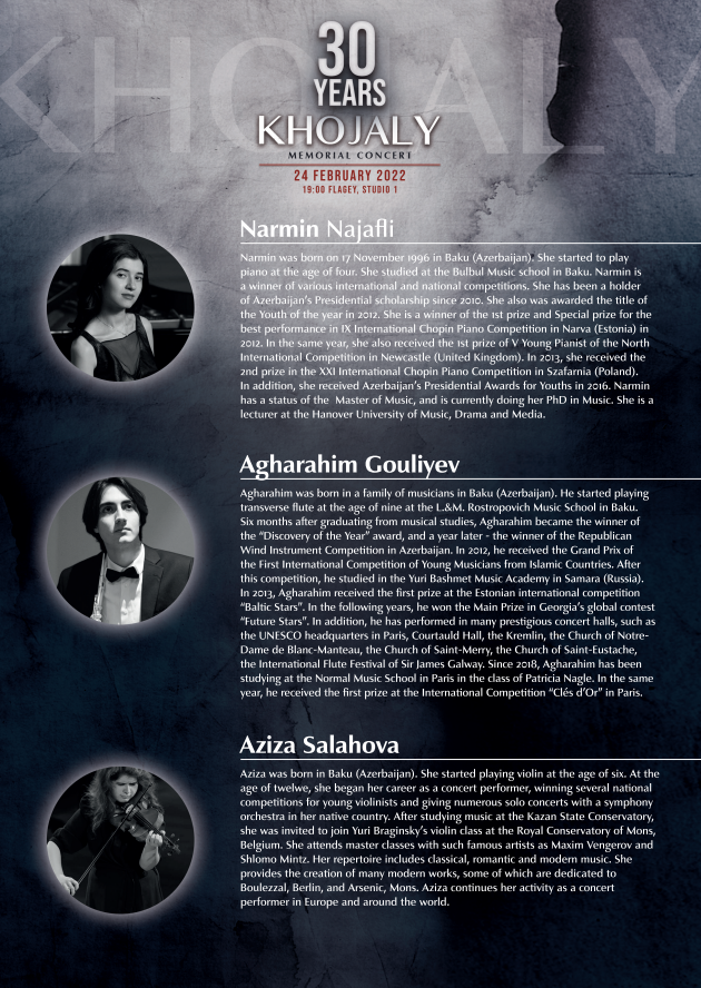 AZMissionEU's tweet photo. Program of #Khojaly Memorial concert organized by Embassy.
#Memorialconcert
#Flagey
https://t.co/xnFS1pjhLu https://t.co/ye9MToPMWF