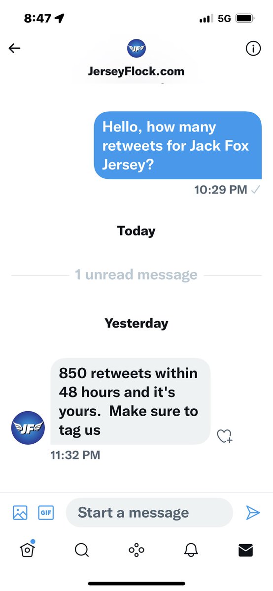 Figured I’d give it a try and what do you know! 850 retweets and I get a @MrJackFox jersey from @JerseyFlock !!!!! Help me out please. Soooooo cool! ⬆️⬆️⬆️