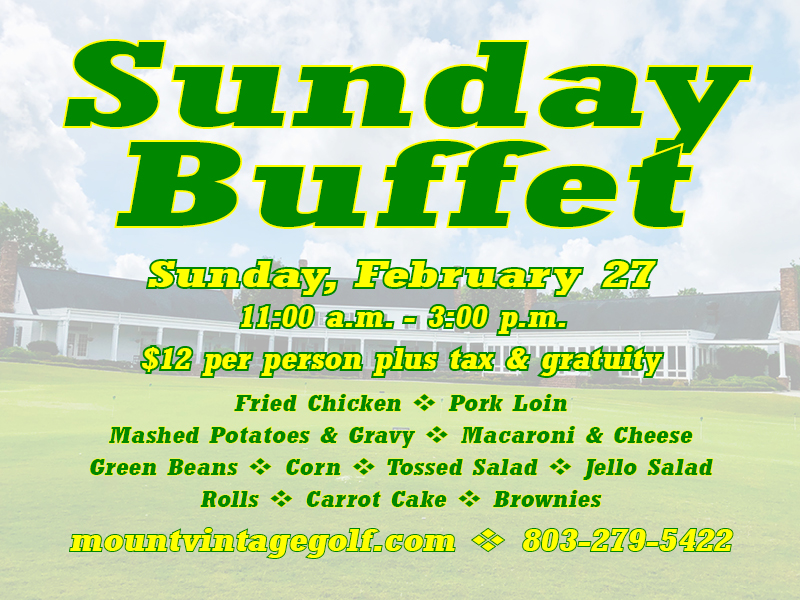 #buffet #sundaybuffet #vintage #mountvintage #golf #augustagolf #worththedrive #worthyourtime #worthyourdime #closerthanyouthink