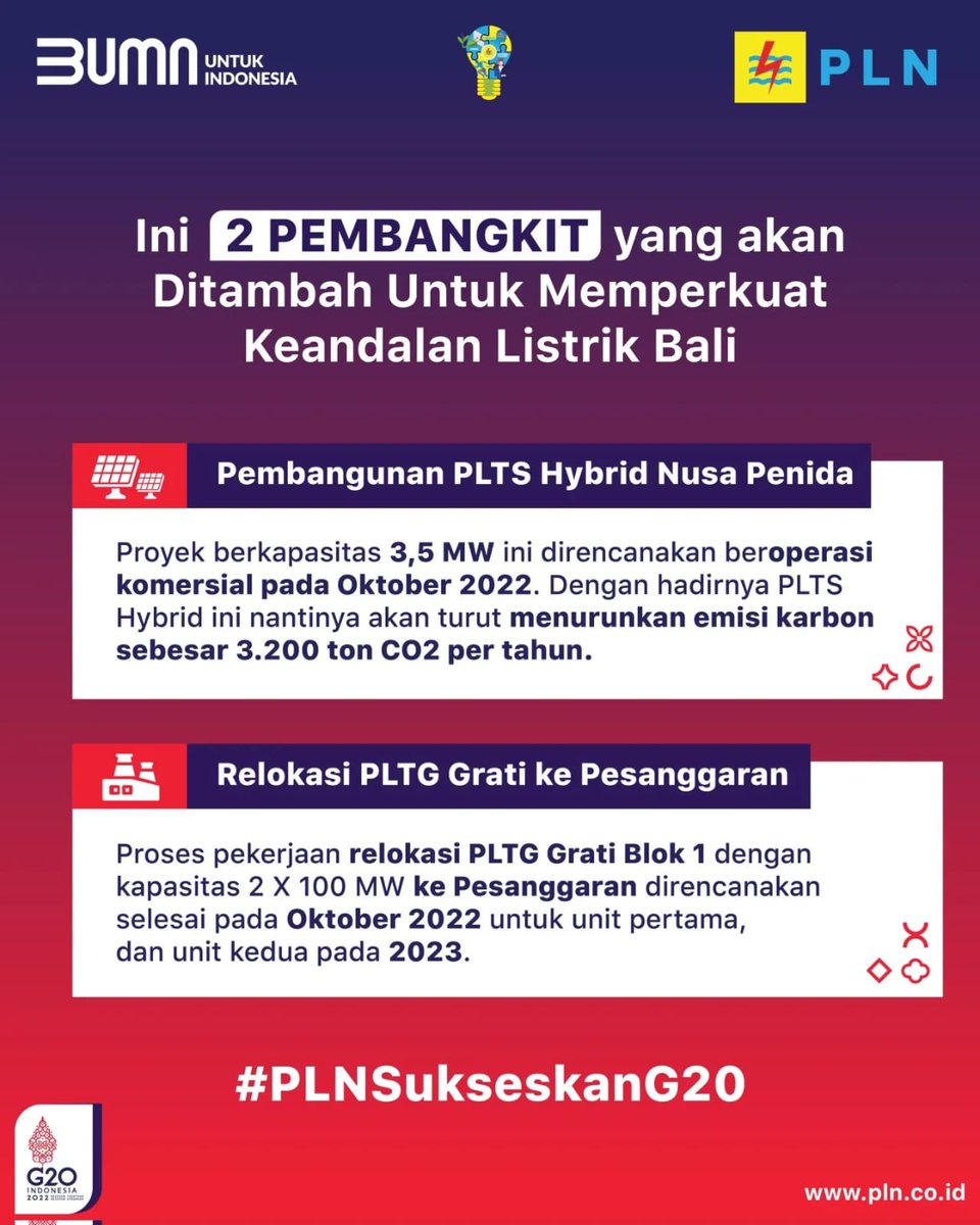 danieltompull's tweet photo. Kesuksesan penyelenggaraan G20 Indonesia akan menjadi bukti keandalan listrik PLN dalam mendukung kegiatan berstandar dunia. Oleh karena itu, PLN harus melakukan persiapan yang matang 
#PLNTerangiG20 #PLNSukseskanG20 #G20Indonesia #PLNSupportG20Indonesia #PLN #G20 https://t.co/PjT1iUXzJU