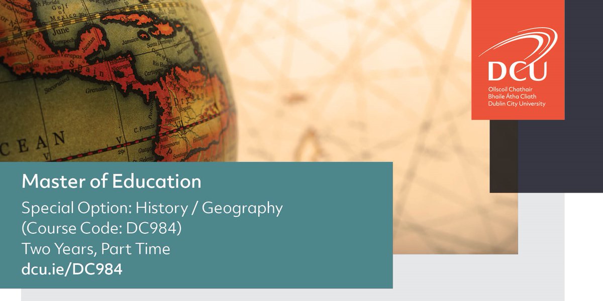 DCU_IoE's tweet photo. Designed and delivered by experts in subject discipline education, this MEd special option creates a community of enquiry to support the professional development of all teachers of History and Geography. For more information https://t.co/8SltzCSSPy @DCU #GeographyHistory https://t.co/b4aL3ZjYaA