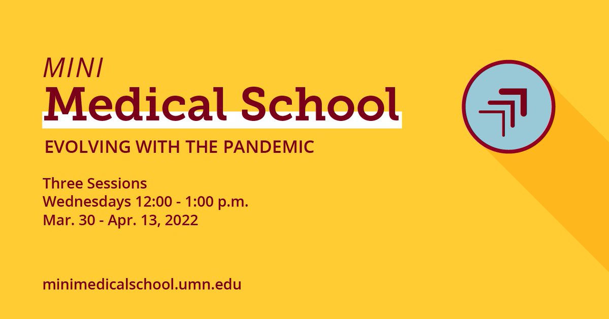 Registration is now open for the spring #MiniMedicalSchool series! Learn about the latest on #COVID19, the impact of the pandemic on rural communities and geriatric populations, and resilience and reimagination in a time of burnout. 
➡️ ow.ly/AR5j50I1yPC