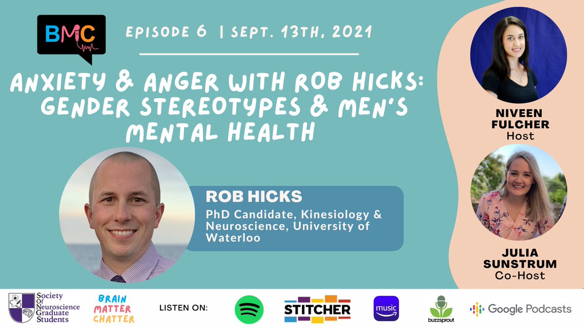 brainmatterchat's tweet photo. Number 2 is Episode 6 Part 1: Anxiety &amp; Anger with Rob Hicks: gender stereotypes &amp; men’s mental health https://t.co/QwHUhm3p6z