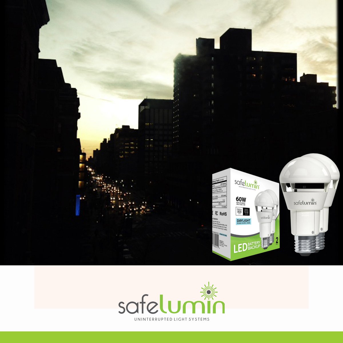 Have you ever been in a power outage and couldn't find the light switch?

We have the perfect solution for you. Our rechargeable emergency lights are equipped with patented power sensing technology that will provide you light in an outage. 

Safelumin- Uninterrupted Light Systems