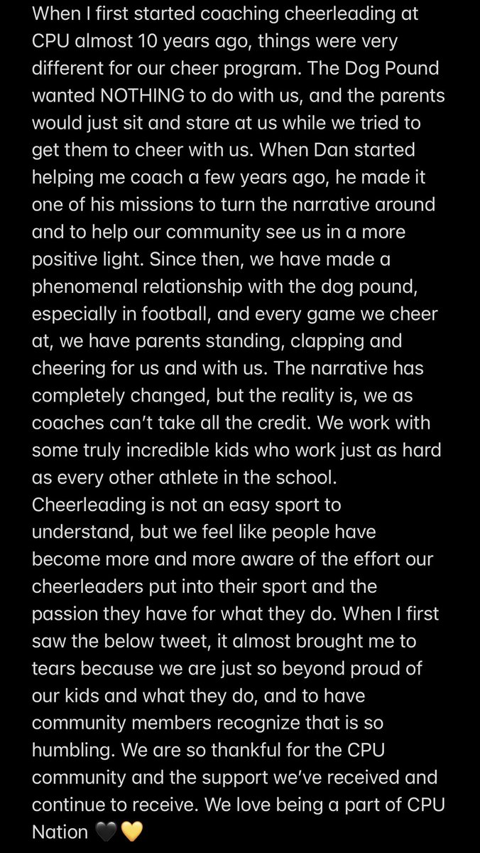 CPUCheerleading's tweet photo. A note from Coach Michelle: https://t.co/MkPNpFuNzy