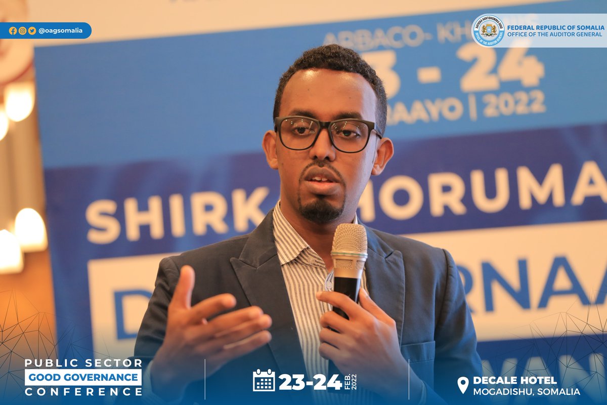 oagsomalia's tweet photo. OAGS concluded phase one of the Public Sector Good Governance Conference attended by the management of the Government Ministries, Departments, and Agencies (MDAs). 

Representatives from the Private Sector, Academia, and CSOs are expected to join tomorrow’s sessions in phase two. https://t.co/yuqc2WUsAz