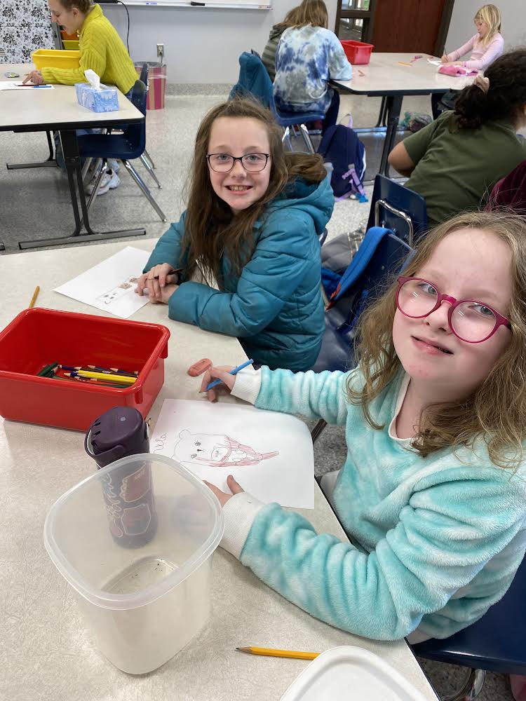 Check out our artists in art club! This STEAM club was made possible by MCASP (Military Connected Academic and Support Program) which El Paso was granted this year!