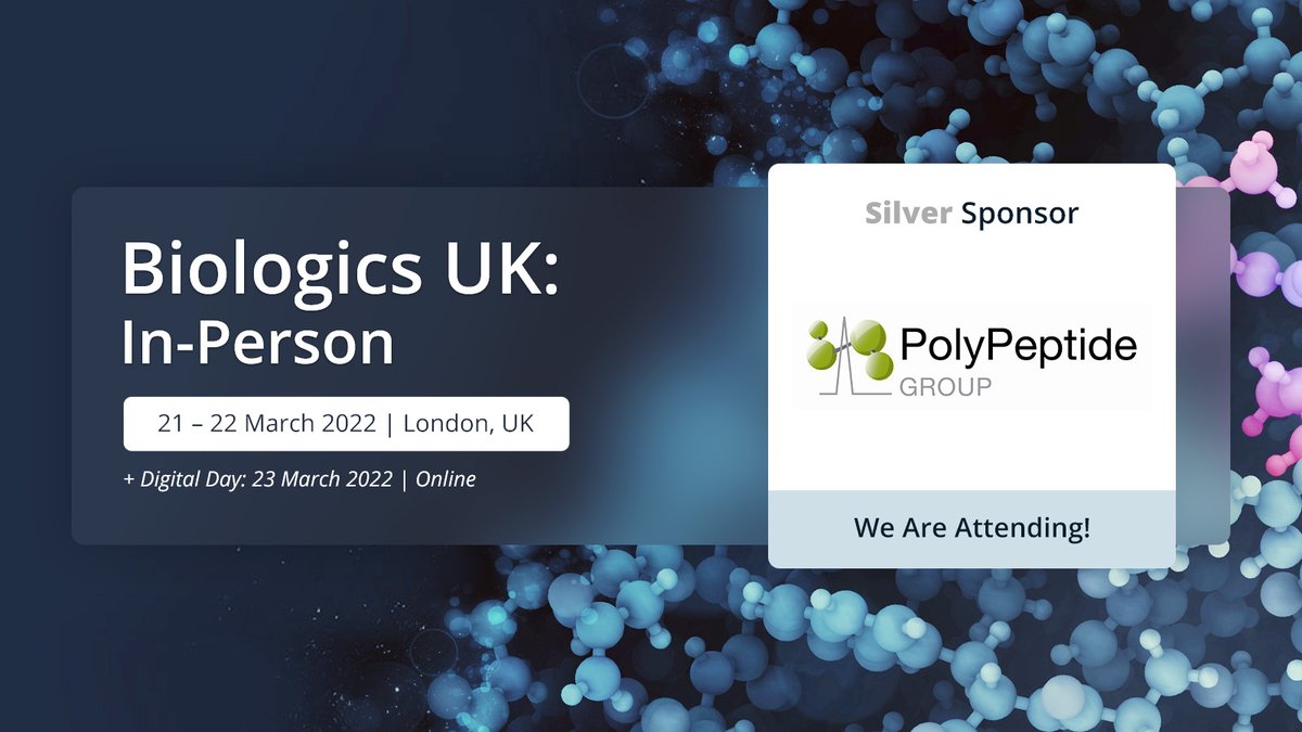 OGConferences's tweet photo. 📢 Biologics UK In-Person event update.

The team would like to welcome @PolypeptideG to London 21 - 22 March. 

Take a look at the website and see how you can meet them on-site:
https://t.co/rcUGb9wp6q

#BiologicsSeries22 #Peptides #Proteins #Antibodies https://t.co/8Ky0Q1J1iw