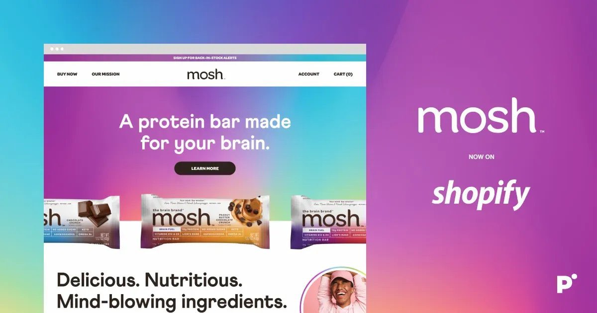 🚨 NEW SHOP ALERT🚨 
Sometimes we forget to celebrate our projects. Recently we partnered with the talented <a href="/mariashriver/">Maria Shriver</a> &amp; <a href="/PSchwarzenegger/">Patrick Schwarzenegger</a> to create a fun site for their new protein bar brand Mosh, designed for brain health. 
Check out >>> moshlife.com