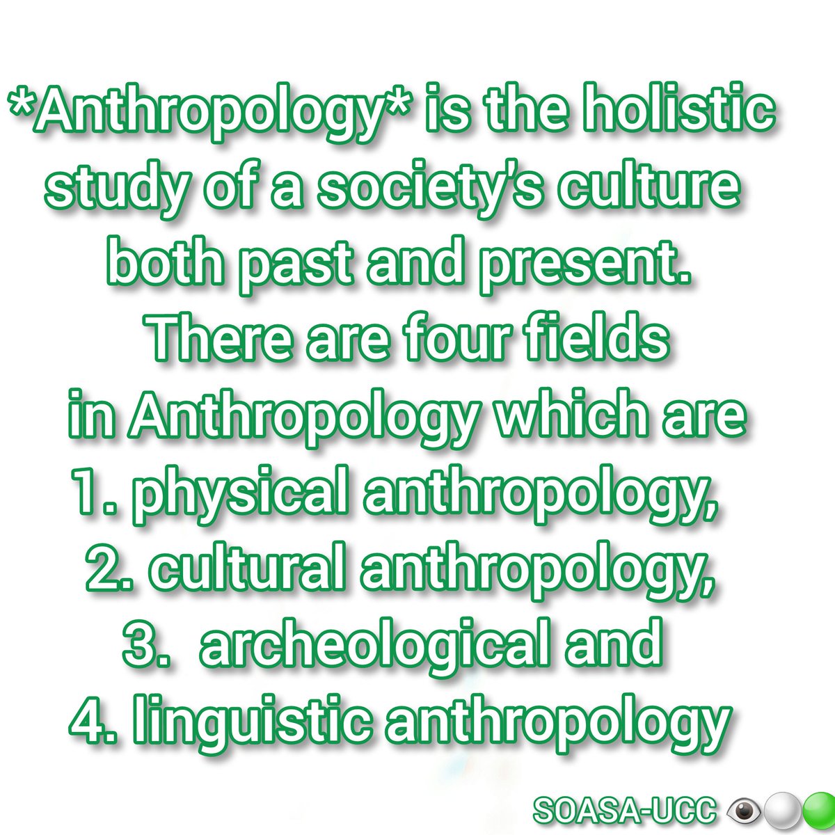 SoasaUcc's tweet photo. Introduction and basics i  Anthropology 👁🟢⚪🟢⚪

Leave you additions and contributions in the comment section 

#soasa
#UTAGStrike https://t.co/1zesUPF4Jb