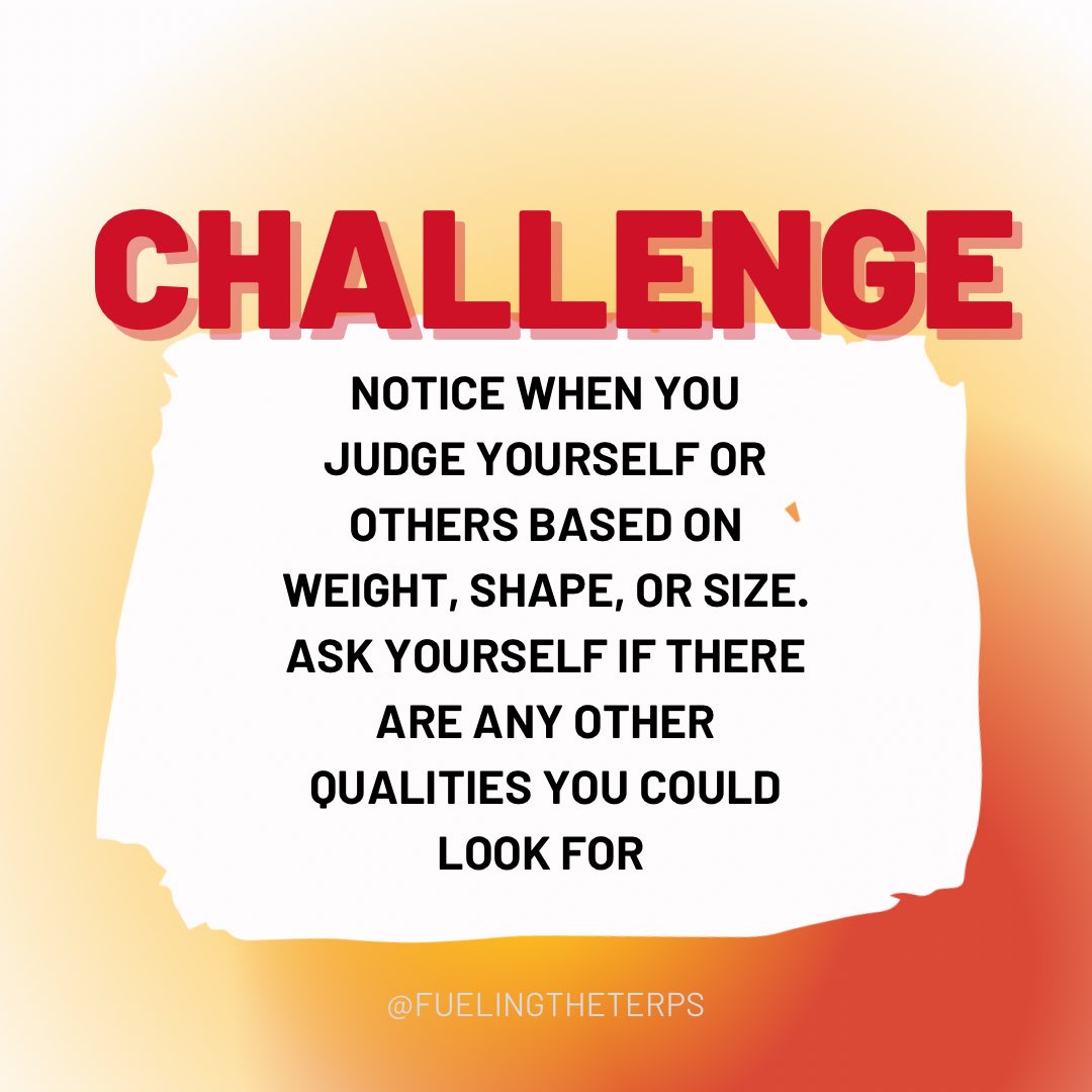 Today we #BeTheChange 💥

Be mindful of the comments you make to others as you never know someone’s relationship with their body or food, and the impact a comment can have on someone.