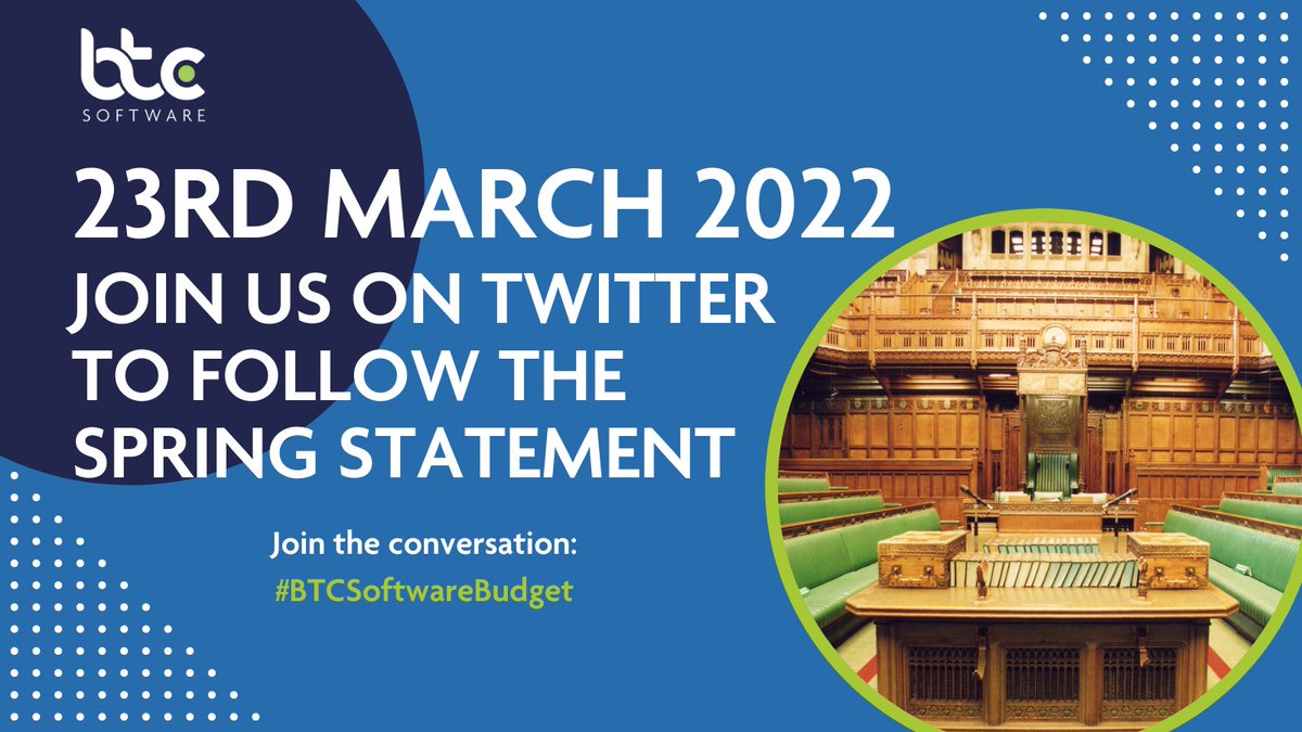 MTDfTAX's tweet photo. Join @BTCSoftwareUK next month here on Twitter to follow along with the Spring Statement. Not following them yet? Head to their profile and press the button! https://t.co/2oIT4dQoY1