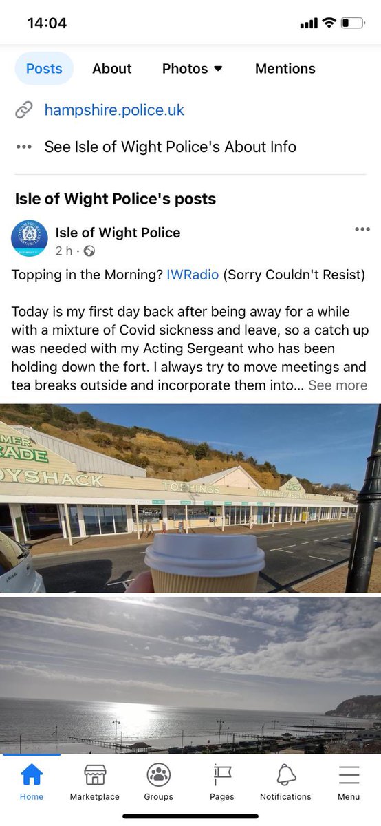 radiopault's tweet photo. Thanks to @IOWightPolice for this tweet. Really cheered me up as I sit in my self isolation sick bed. #iw #IsleofWight @iwightradio @jaywhite_1 @radiohevrock @WoodwardHayley https://t.co/QHRyhkvXAt