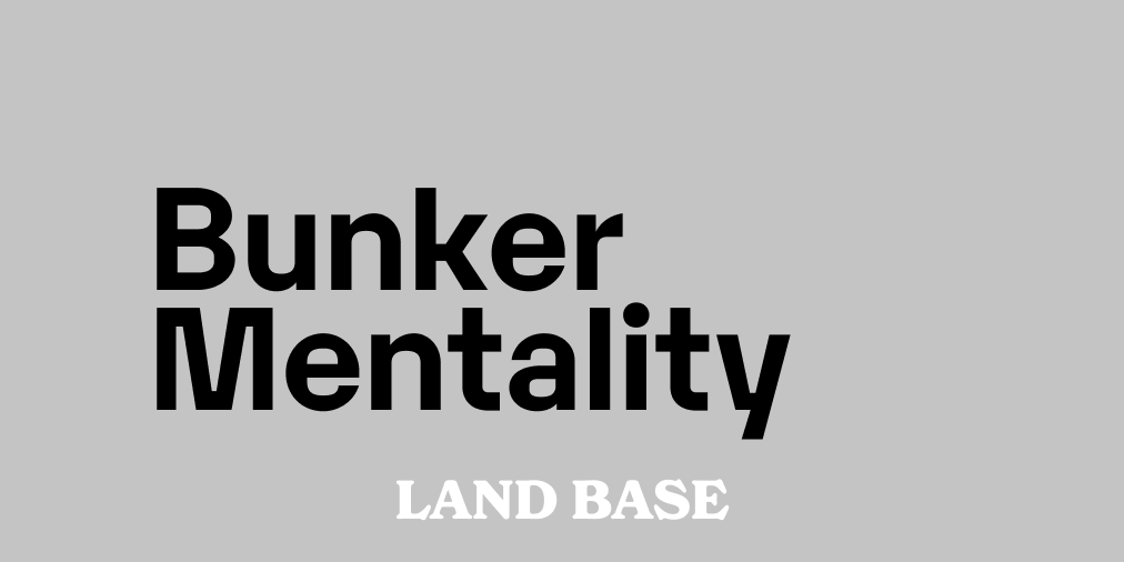 Land Base Journal is finally out of the gate! Read our first issue, Bunker Mentality, on the ways Cold War era securities influence the way we think about safety and protection today.

Written by <a href="/hashevatski/">Anna Savina</a>, edited by <a href="/samarskaya/">Ksenya Samarskaya</a>.

pdf.landbase.pt/01