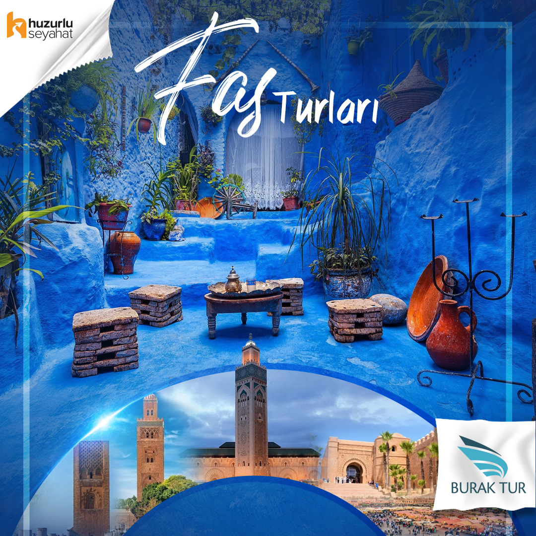 ✈ Fas Turları 🌍
🗺️ Kazablanka - Rabat - Fes - Şafşavan - Meknes - Marakeş
📆 Mart - Mayıs - Haziran - Temmuz - Ağustos - Eylül - Kasım
📌 Vizesiz
💶 Erken rezervasyonda kişi başı 50€ indirim

Detaylı bilgi ve rezervasyon için: buraktur.com/fas-vizesiz-tu…