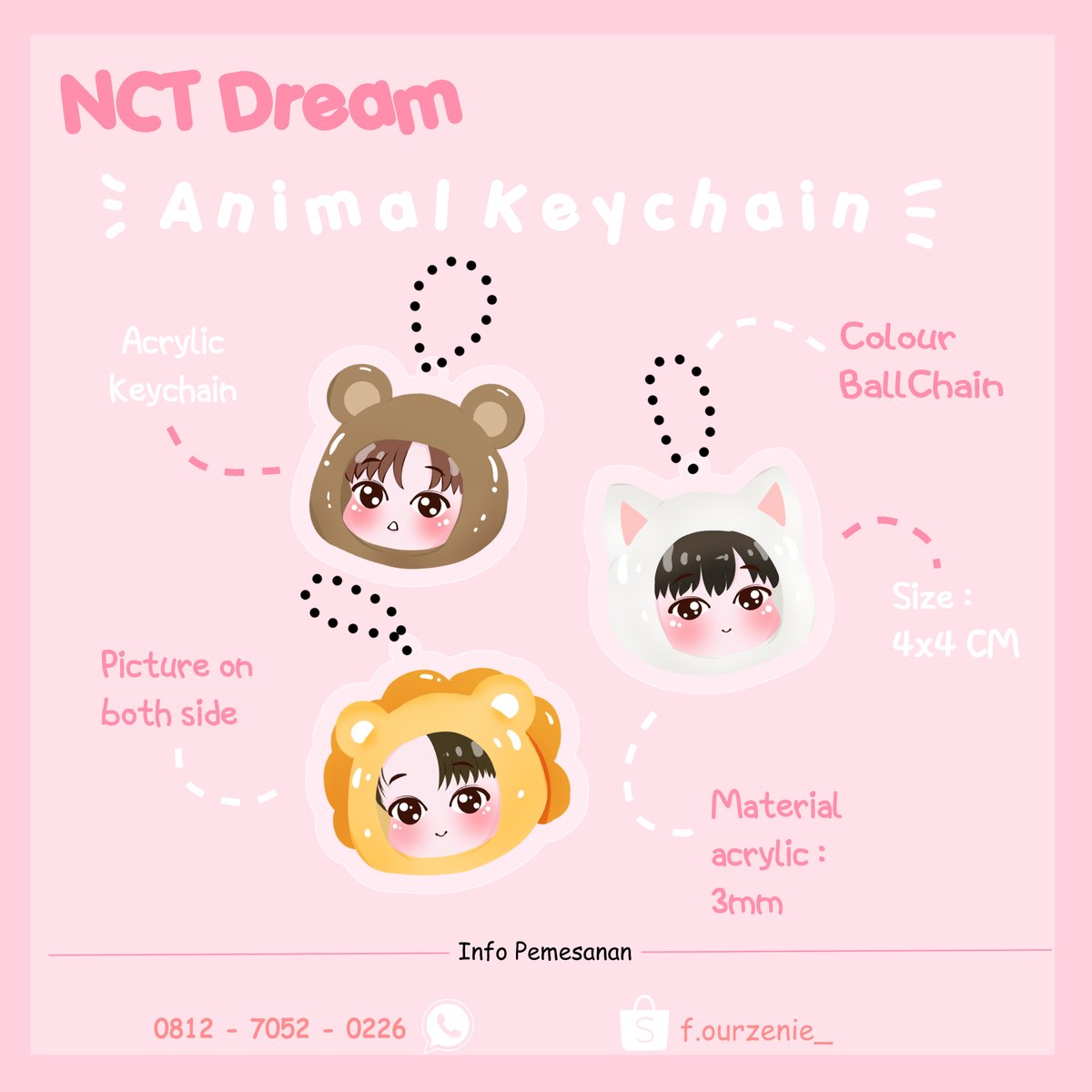 fourzenie_'s tweet photo. halo Dreamzens!!
NCT Dream animal keychain by Fourzenie ready stock di shopee nih, yuk yang suka koleksi keychain gemes bisa langsung di order, stock terbatas yaa, terima kasihh <3  !! link shopee ada di bio kami ^^

with love,
Fourzenie https://t.co/gWBGzU2RE2
