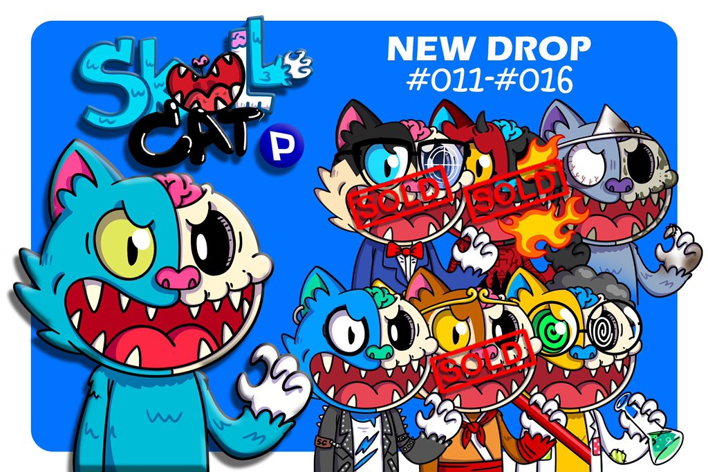 AYimji's tweet photo. 🔥SOLD OUT 3 LEFT 3🔥
🐱SKULL CAT #011-#016💀
Drop now on @ParasHQ 

https://t.co/xbQ86r5qJA

Let’s have fun collecting.
#PARASnft #paras #nearNFTs #NFTCommumity #nft #NEARnft #NEARcollector #NEARverse #NEARProtocol #nftcollector https://t.co/FYv5kQfbIx