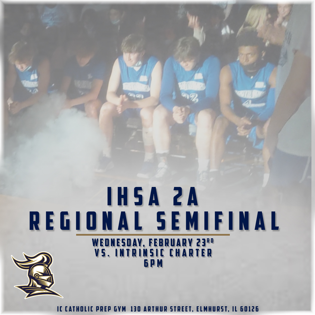 ICCPKnights's tweet photo. Boys Basketball hosts the IHSA 2A Regional tonight, February 23rd. The Knights face Intrinsic Charter in the Regional Semifinal at 6 PM. #weareIC #KnightUp217 #ihsa #iccphoops https://t.co/9WSCG7MqvG