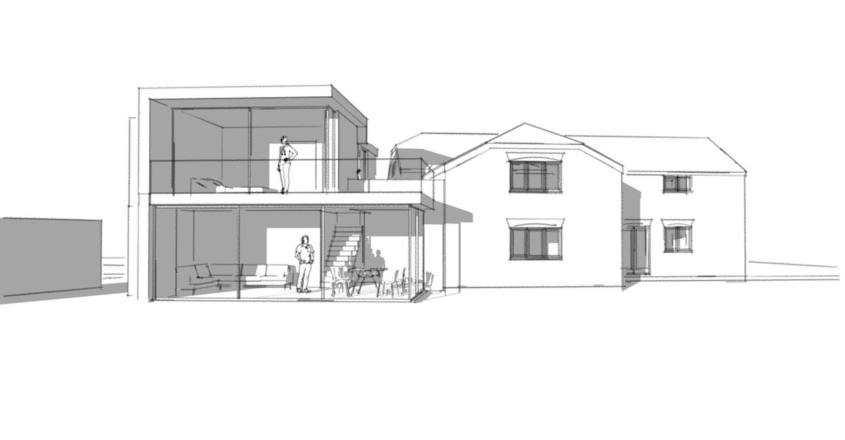Planning Submission - GRANTED 

The proposed extension has been designed as an extremely high quality and contemporary addition to the existing, traditional dwelling.