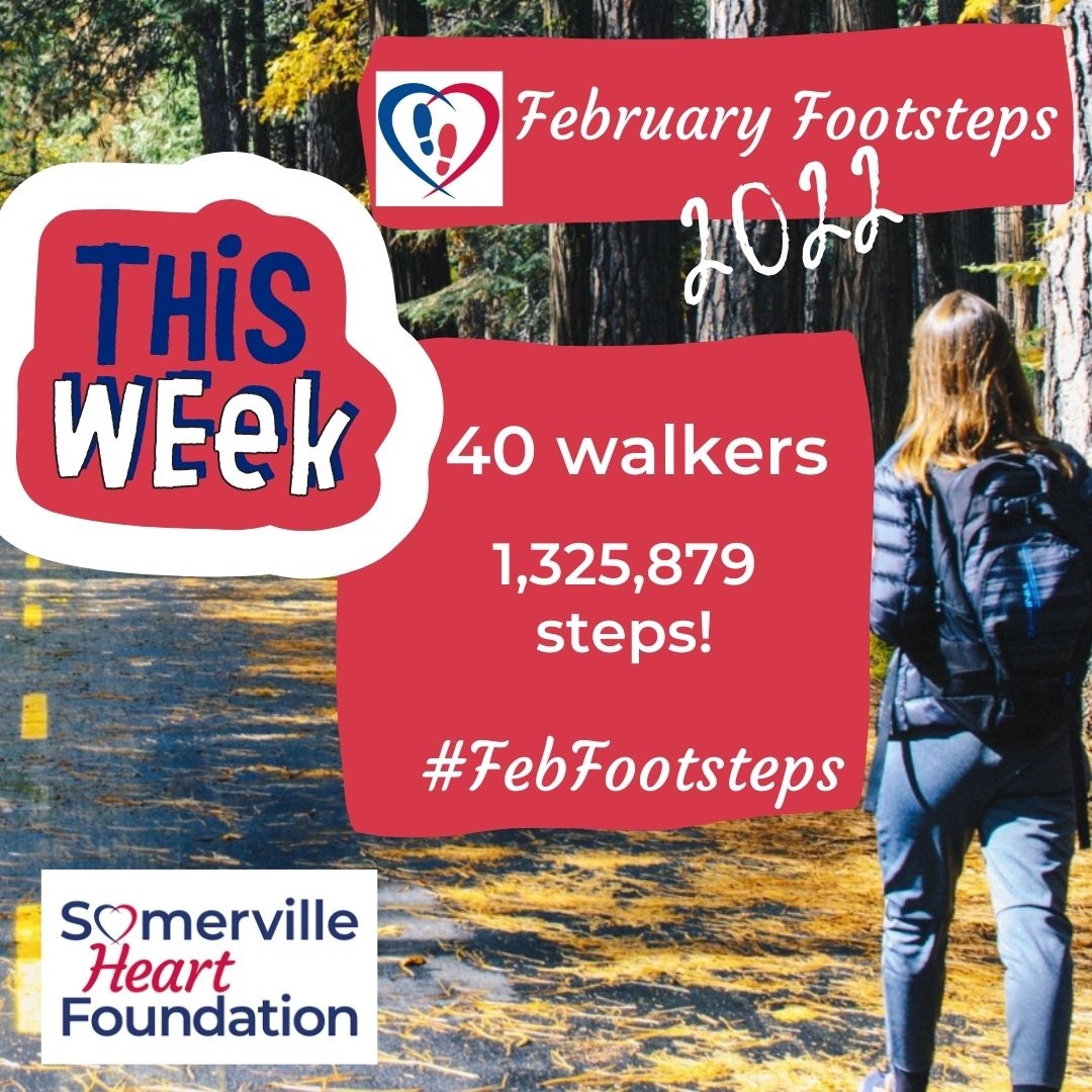 HeartSomerville's tweet photo. 👣 Another great #FebFootsteps total even in stormy weather! The total so far is 3,948,841 steps this #HeartMonth!

💌 There are lots of ways supporters can donate, visit https://t.co/LKpAidx6oG for more!

#FebFootsteps #ACHD #MillionSteps #CharityFundraiser https://t.co/e2DN1uM9Qz