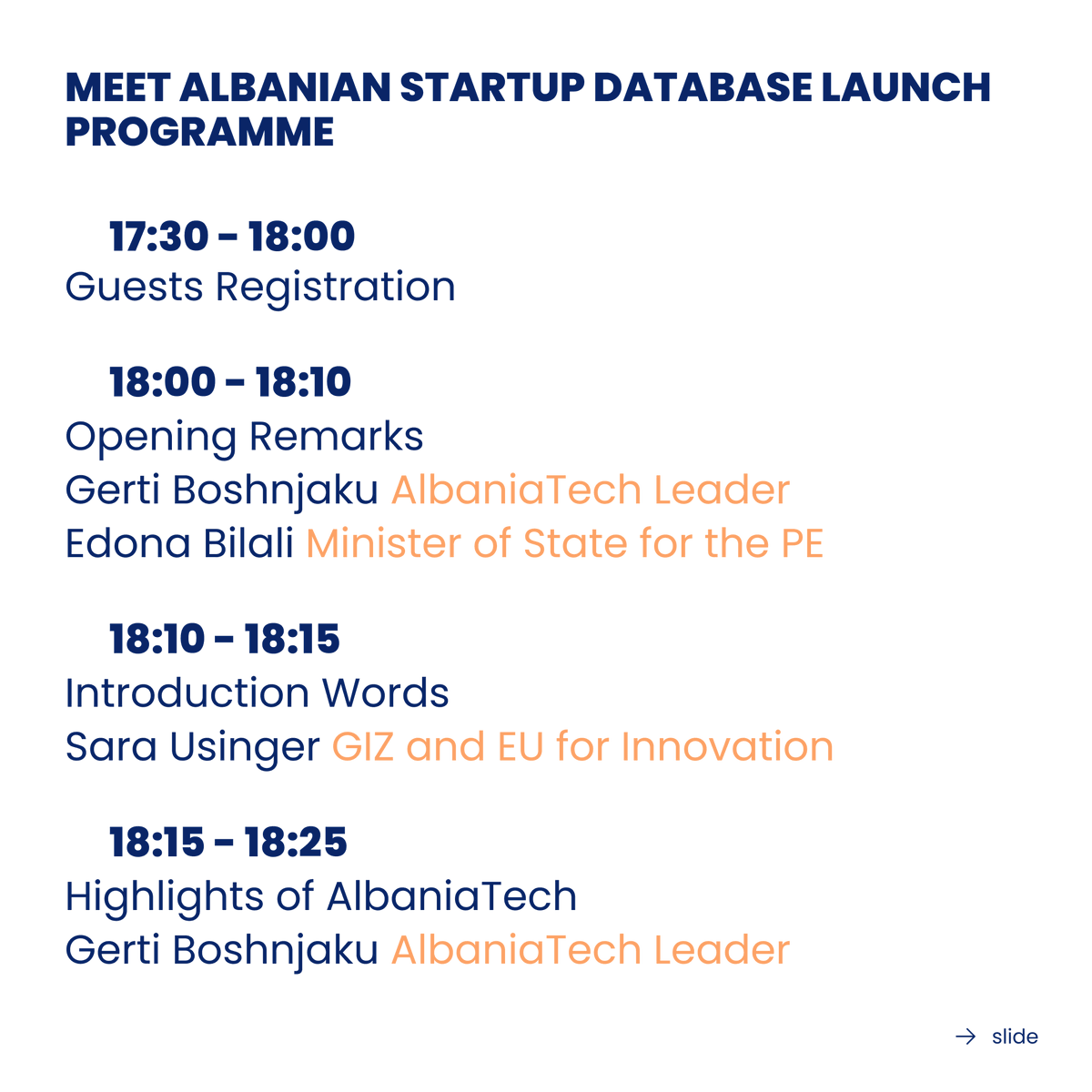 albaniatech_'s tweet photo. It is with great pleasure that we invite you to Join Us Live on Facebook. Swipe to see the agenda we have planned this afternoon and meet our amazing guest speakers. 😍 https://t.co/bsy9HvUyy3