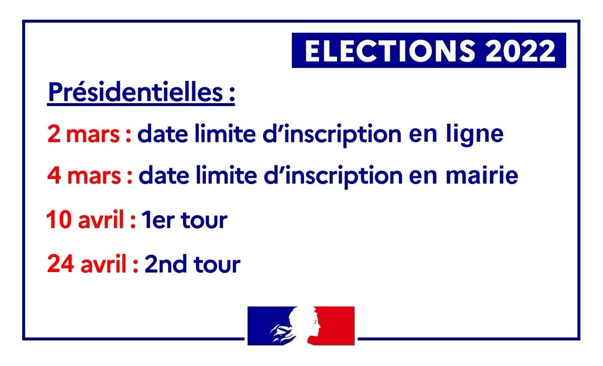 CCcoeurdefrance's tweet photo. ⚠️ Il est encore temps de s'inscrire sur les listes électorales pour voter aux élections présidentielles : en ligne sur https://t.co/NaqNkiYoNU jusqu'au 2 mars ou en mairie jusqu'au 4 mars. https://t.co/O5wJQMauq5