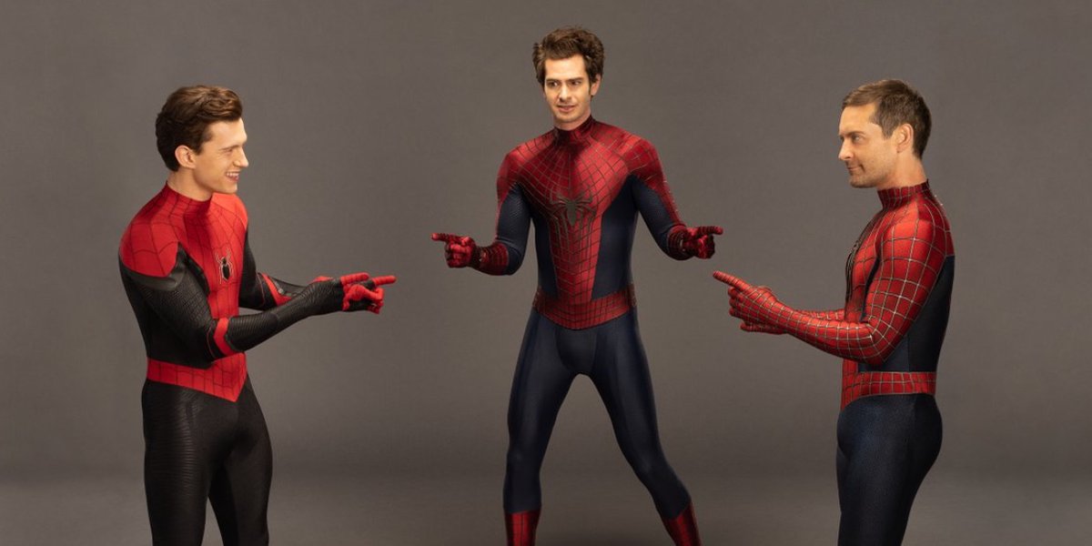 ComicBook's tweet photo. #SpiderManNoWayHome recreates pointing meme with Tom Holland, Tobey Maguire, and Andrew Garfield

https://t.co/BRVH5LtfRg https://t.co/KNuY9bds0k