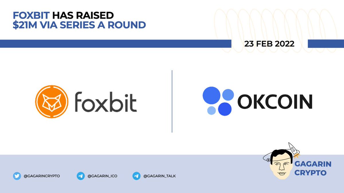 🧑‍🚀<a href="/foxbit/">Foxbit</a> has raised $21M via Series A round

Round is backed by <a href="/Okcoin/">Okcoin</a>

👉 coindesk.com/business/2022/…