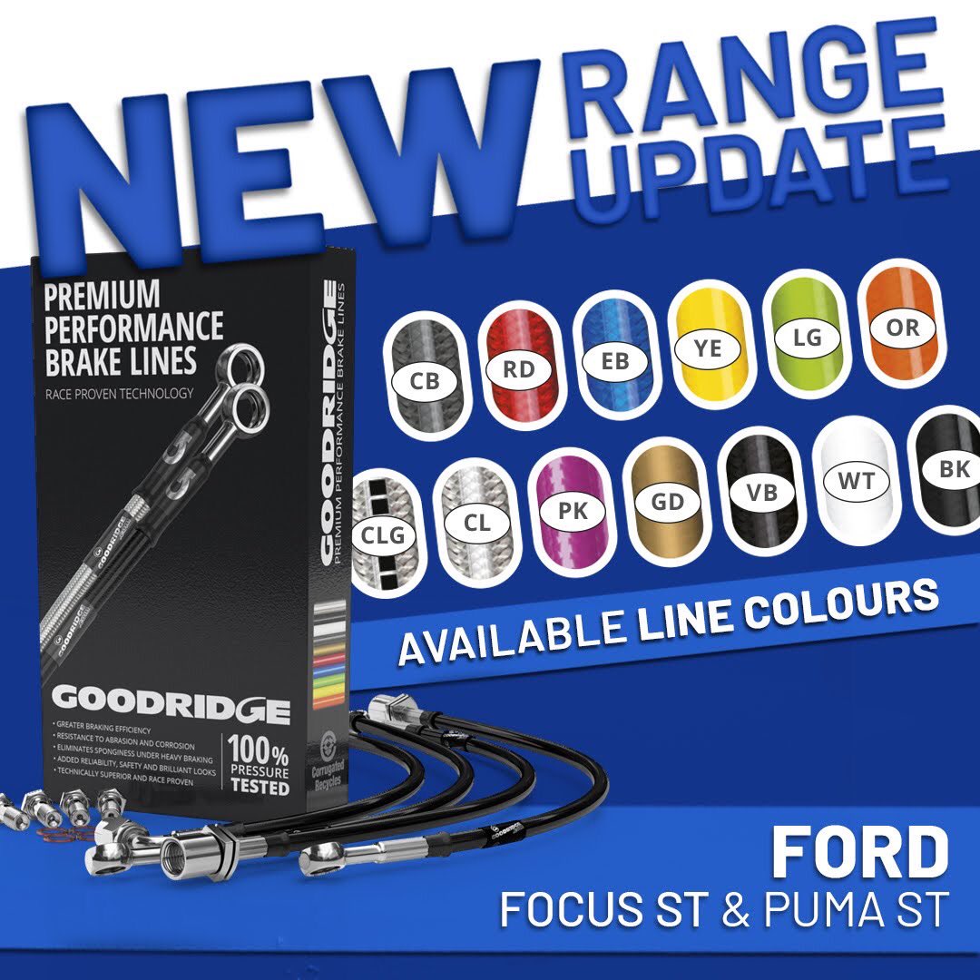 GoodridgeLTD's tweet photo. New Premium Performance Brake Line Kit applications available for Ford Focus EcoBlue, EcoBoost, ST and Puma ST models! #goodridge #goodridgeperformance #ford #ecoblue #ecoblue #st #puma #pumast #focus #focusst https://t.co/iydXCIxGz2