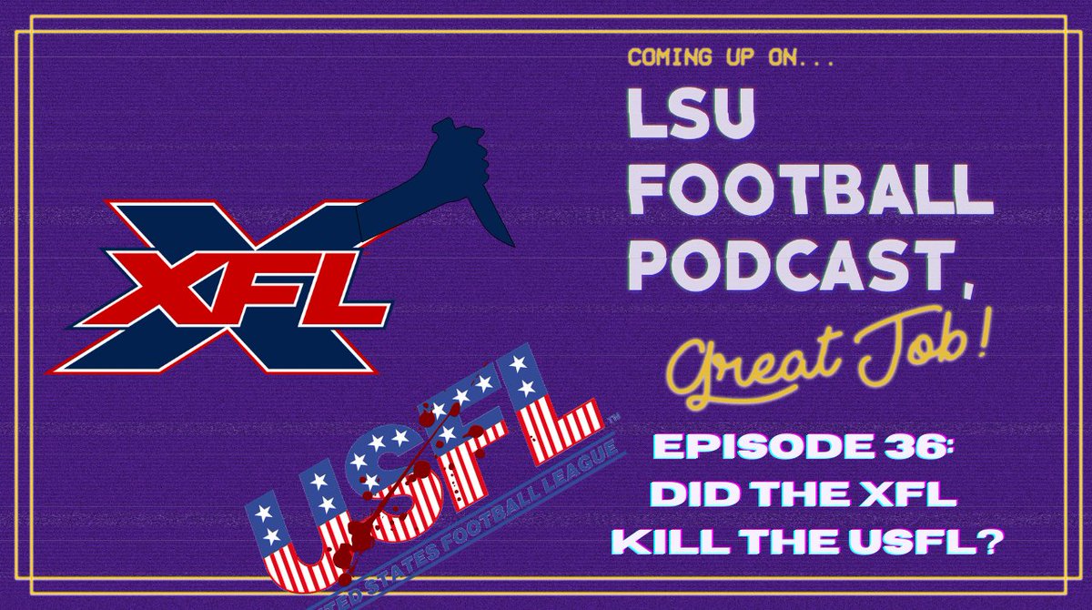 Guaranty Podcast Network (@guarantypods) on Twitter photo Did the XFL murder the USFL? Join <a href="/TBob53/">T-Bob Hebert</a>, @TxsJoHotdog, and <a href="/Emil_McClellan/">Emil C. McClellan</a> on this week's <a href="/LSUFBPodcast/">LSU Football Podcast, Great Job!</a>!
🖥️Website: guarantypodcastnetwork.com/shows/lsu-foot…
🔊Spotify: open.spotify.com/show/4QXEor0uw…
🍎Apple: podcasts.apple.com/us/podcast/lsu… Did the XFL murder the USFL? Join <a href="/TBob53/">T-Bob Hebert</a>, @TxsJoHotdog, and <a href="/Emil_McClellan/">Emil C. McClellan</a> on this week's <a href="/LSUFBPodcast/">LSU Football Podcast, Great Job!</a>!
🖥️Website: guarantypodcastnetwork.com/shows/lsu-foot…
🔊Spotify: open.spotify.com/show/4QXEor0uw…
🍎Apple: podcasts.apple.com/us/podcast/lsu…