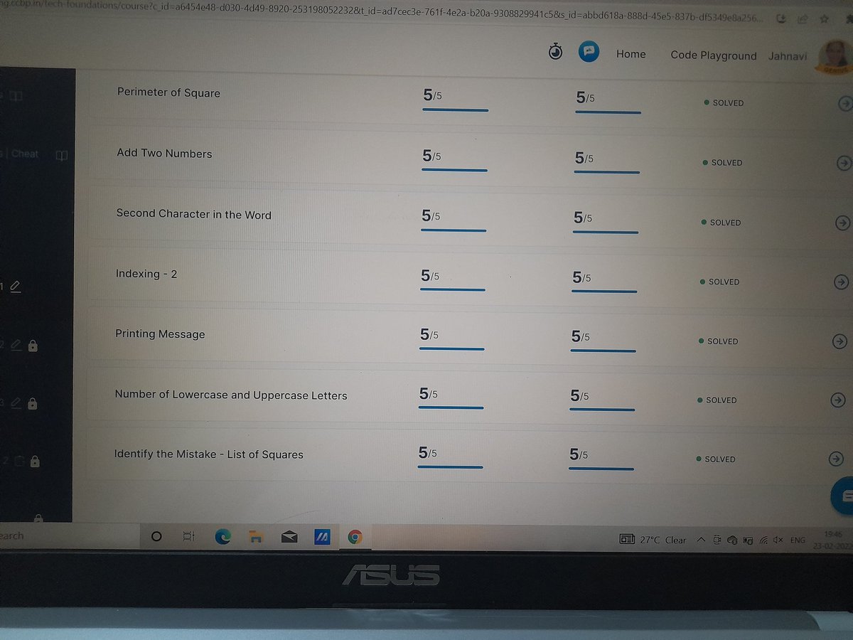 MashettyJahnavi's tweet photo. #TIL completed functions > arguments
#1hourofcode challenge #day3.
Thanks to @girishakash13 sir
, @sashankreddy07 sir and @rahulattuluri sir 
#ccbp #NxtWave https://t.co/VkZmIarYxH