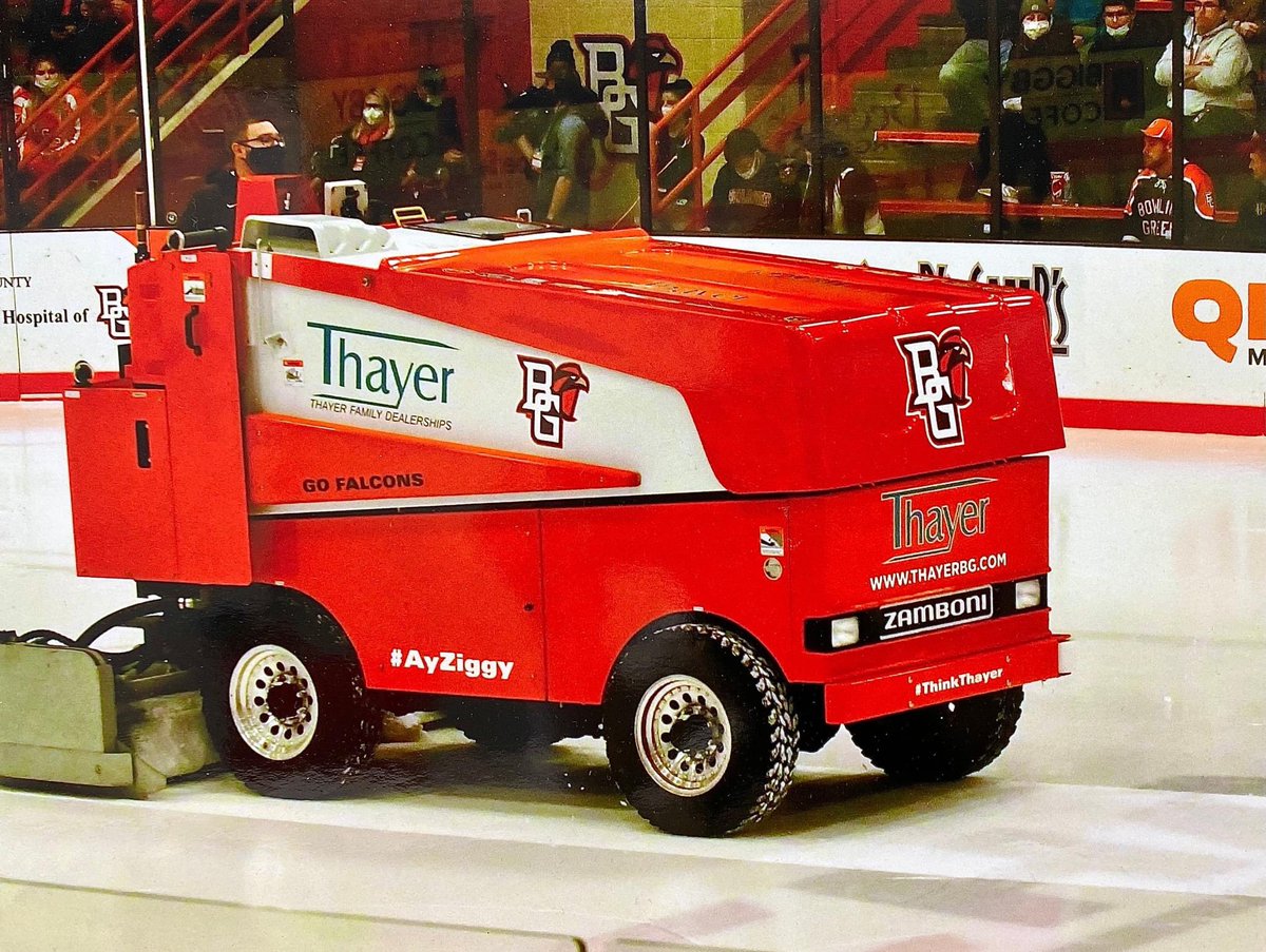 ThayerBG's tweet photo. Did you catch the Thayer zamboni at the hockey games this past weekend?! #AyZiggy #ThinkThayer https://t.co/mlPW2oTNQv