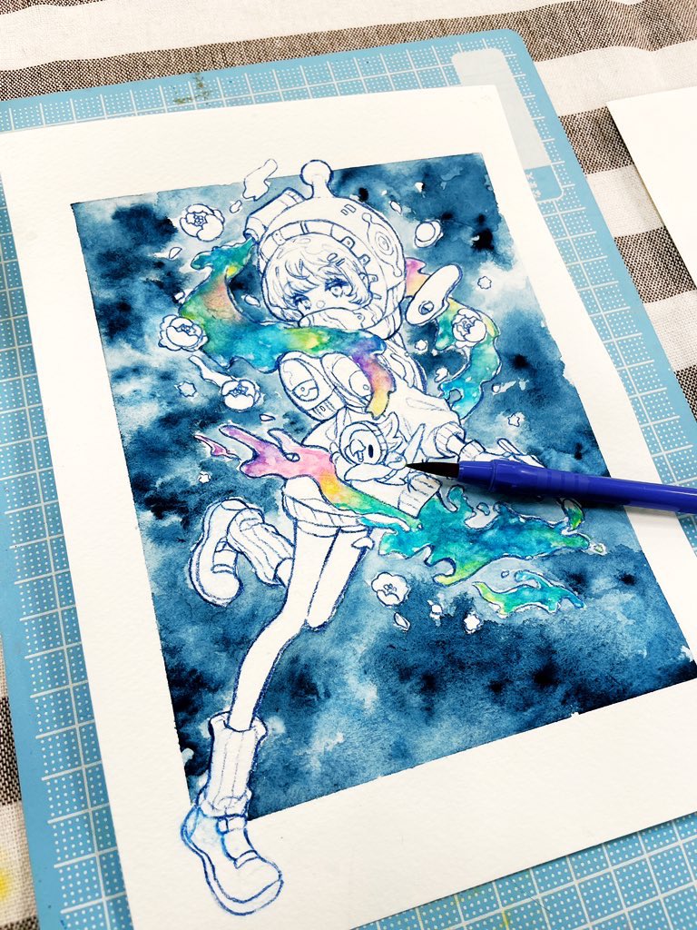 透明水彩のメイキング🎨 