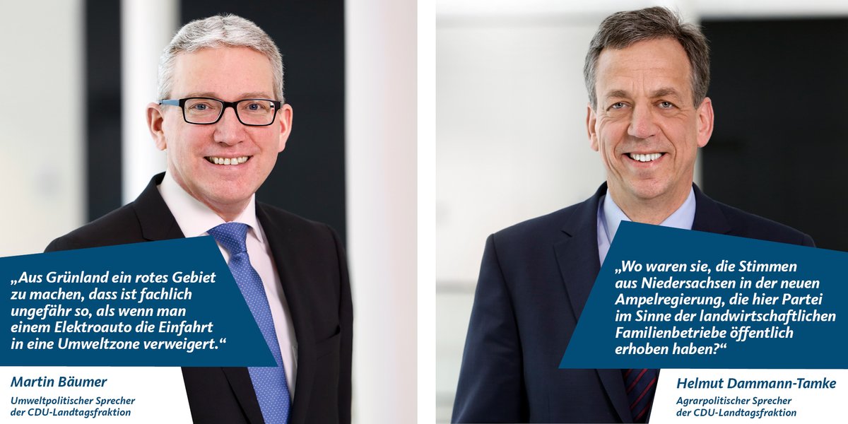 cdufraktion_nds's tweet photo. Bei der Ausweisung der "Roten Gebiete" vermissen wir die politische Einflussnahme auf die #Ampelkoalition ausgehend von der #Landesebene, für die in #Niedersachsen das #Umweltministerium zuständig ist. #RoteGebiete #Landwirtschaft
Pressemitteilung➡️ https://t.co/R0QQqkCl5W https://t.co/wZXLDjboGU
