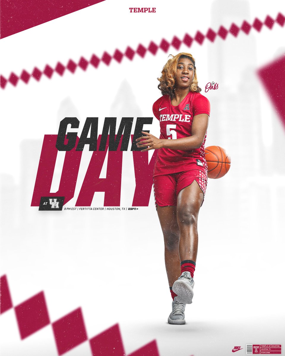 WEDNESDAY NIGHT 𝐆𝐀𝐌𝐄𝐃𝐀𝐘 🦉🍒

🆚 » <a href="/UHCougarWBB/">Houston Women's Basketball</a> 
📍 » Houston, TX
⏰ » 8 PM EST
📺 » ow.ly/OzfN50I2ij4 
📶 » ow.ly/oFqu50I2igB

#GoOwls | 𝗟𝗢𝗖𝗞𝗘𝗗 𝗜𝗡